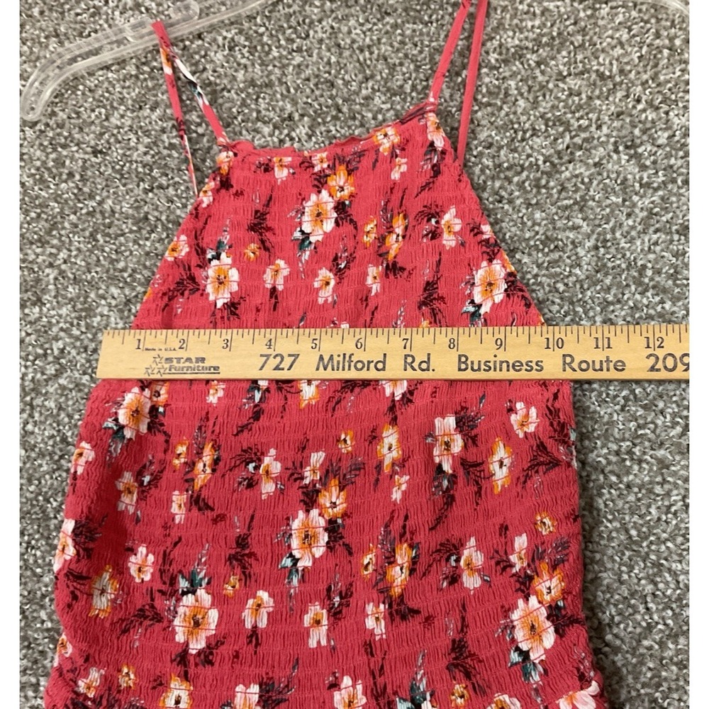 American Eagle‎ Floral Poppy Halter Dress Dark Pink Boho festival beach XS Sz 6 - Picture 3 of 6